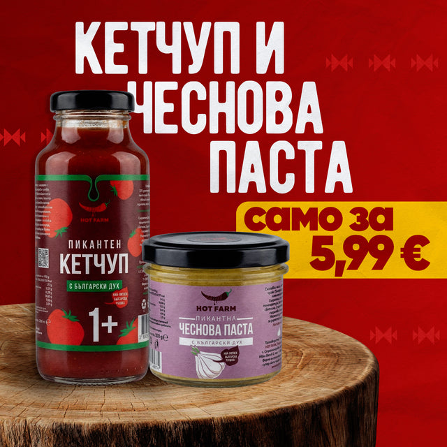 Пикантен кетчуп и чеснова паста - промо пакет