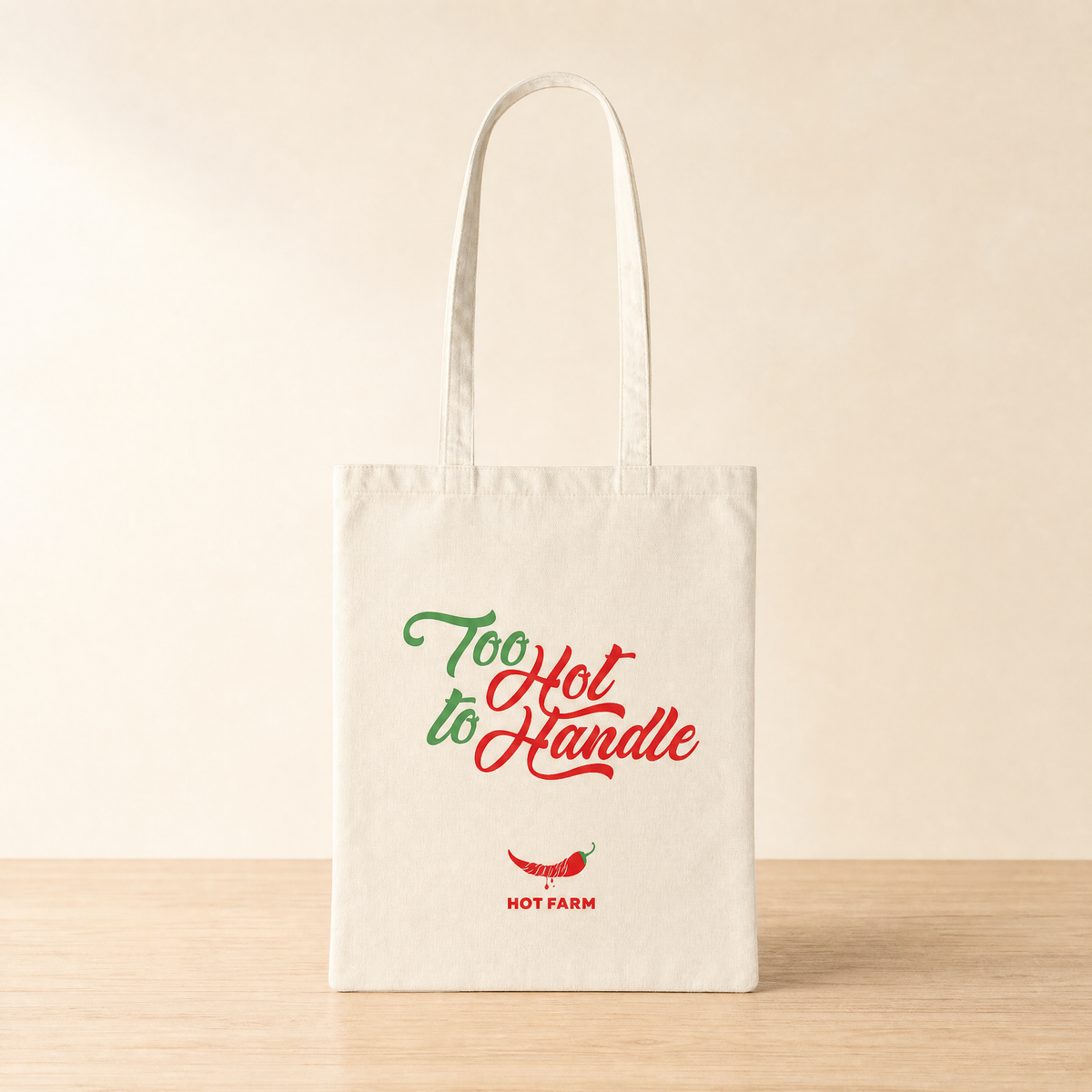 Hot Farm cotton tote bag printed with Too Hot to Handle